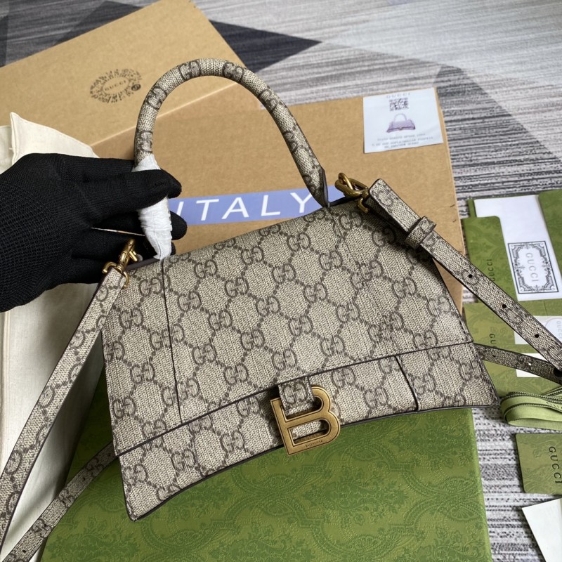 Gucci x Balenciaga The Hacker Project Small Hourglass Bag Beige Ebony   Nice Bag
